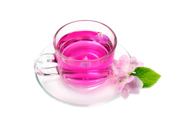 Fototapeta na wymiar Refreshing herbal tea roses.