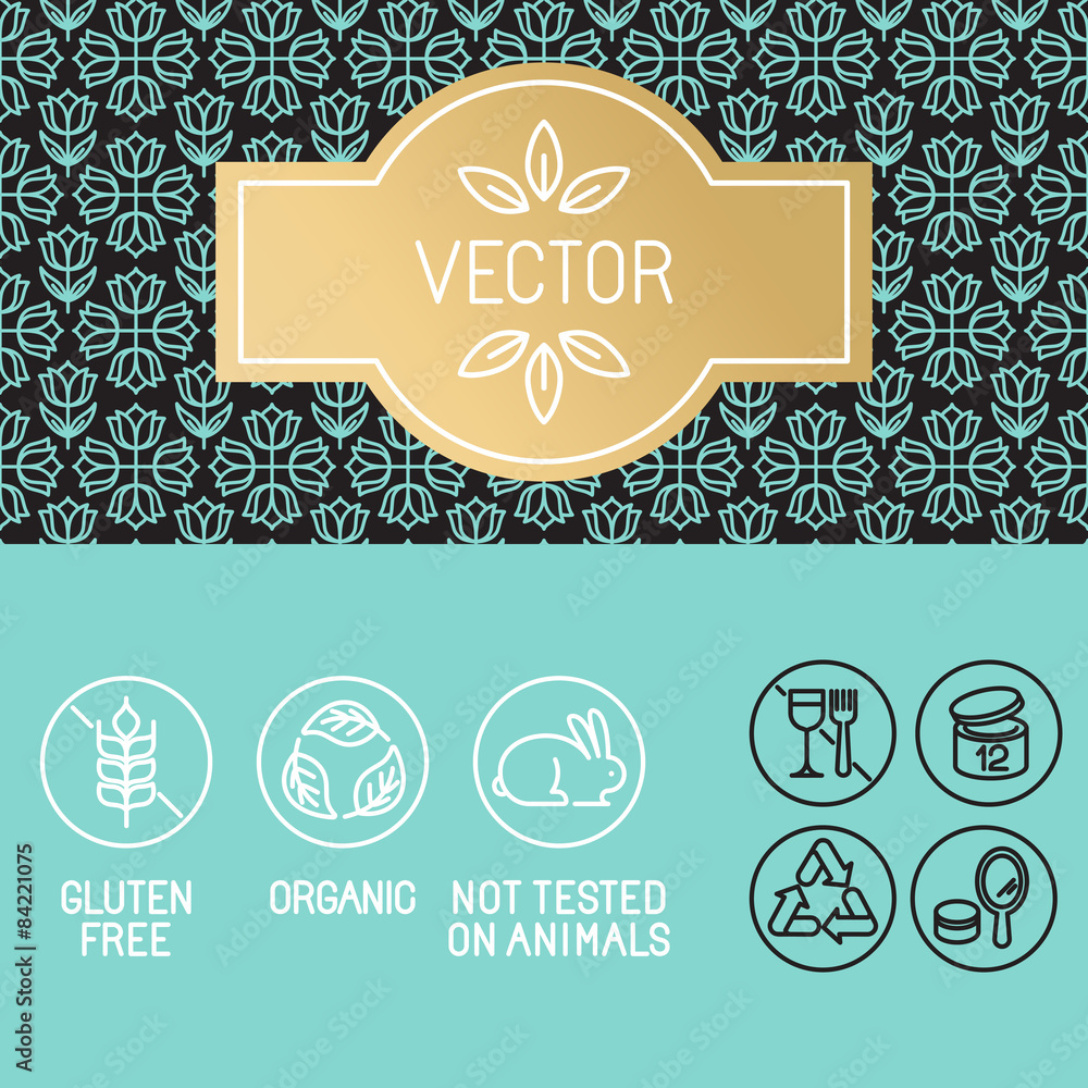 Poster Vector design elements in trendy linear style