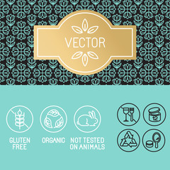 Vector design elements in trendy linear style