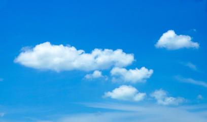 Fototapeta na wymiar Blue sky background with white clouds