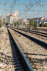 Fototapeta premium train tracks near the station