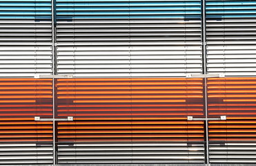 Bunter Lamellenvorhang, gelb orange blau weiß