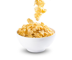 Corn Flakes and milk. Concept for health and healthy breakfast food