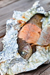 trout baked in foil