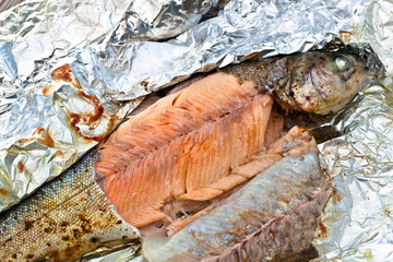 trout baked in foil