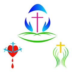 Church logos design isolated in white background.