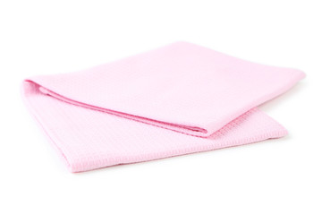 Folded napkin on white background