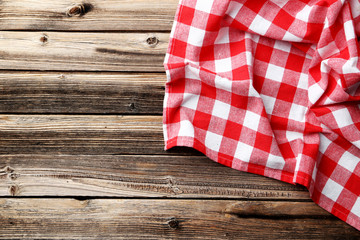 Napkin on brown wooden background