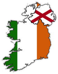 Northern And Republic Of Ireland Flags In Maps