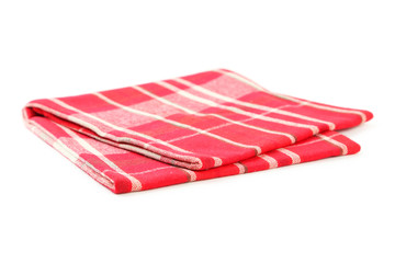 Folded napkin on white background