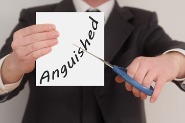 Anguished, determined man healing bad emotions