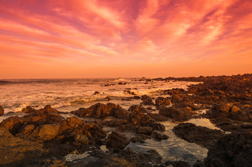Fototapeta na wymiar The coast of Lanzarote
