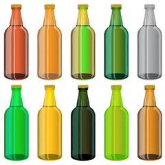 Set of Colorful Beer Glass Bottles