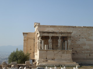 Obraz premium Tribuna de las Cariátides en el Erecteion, Acropolis, Grecia