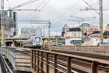Fototapeta na wymiar Modern train in Sweden