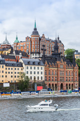 Obraz premium Ppanorama of the Old Town in Stockholm, Sweden