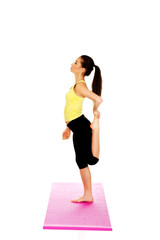 Fitness woman doing stretching exercise.