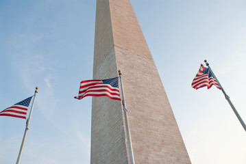 American flags at Washington Monument