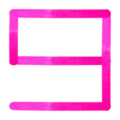 Number separated by pink wood stick