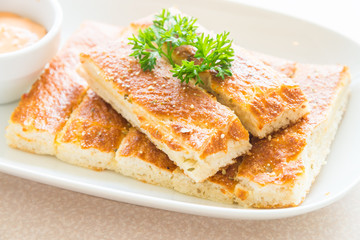 Bread stick with sauce