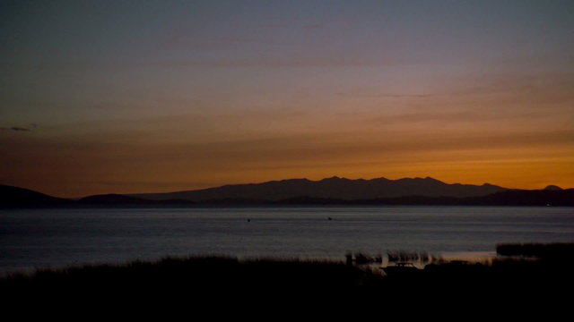 Lake titikaka Bolivia sunset time lapse