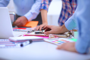 Young business people working at office on new project