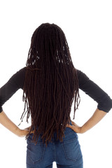 Model isolated showing her back