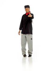 Model isolated with hand shake