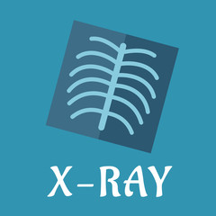 Blue medical flat x-ray icon