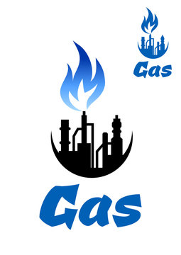 Natural gas extraction factory icon