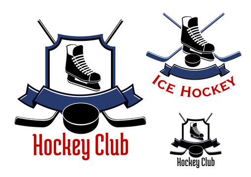 Ice hockey sports and club label or logo