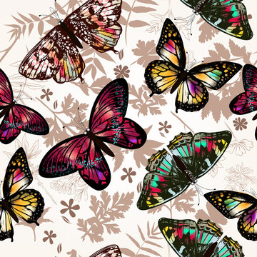 Butterfly beautiful seamless pattern