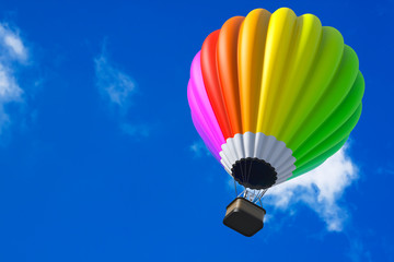 Colorful Hot Air Balloon in Flight