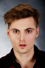 Fototapeta premium Young shocked man.