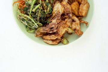 Closeup Deep fried mixed vegetables 