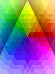 Obraz premium Abstract rainbow color triangle with white line texture