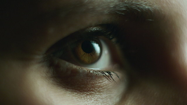 Extreme closeup macro of brown eye