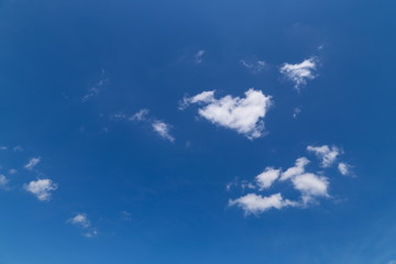 White Cloud and Blue Sky in Summer and Spring