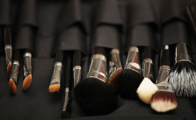 makeup tools in their holder
