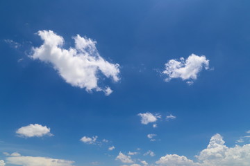 White Cloud and Blue Sky in Summer and Spring