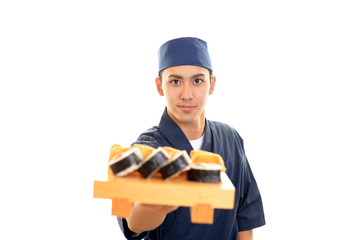 笑顔の寿司職人