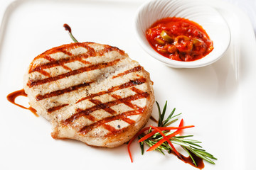 meat steak with sauce