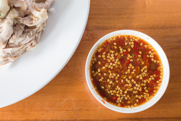 spicy dish of boiled chicken