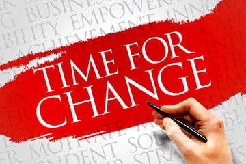Time for change word cloud, business concept