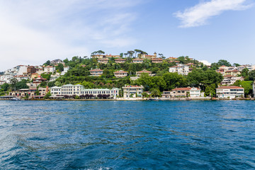 Fototapeta na wymiar The picturesque coast of the Bosphorus Strait