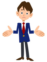 呆れる制服の学生