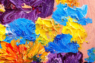 Abstract background. Oil painting - flowers