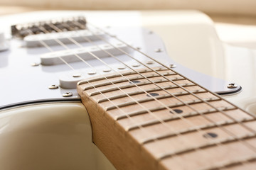 Fototapeta premium Fragment of the electric guitar closeup