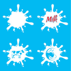 Vector Milk Splashes