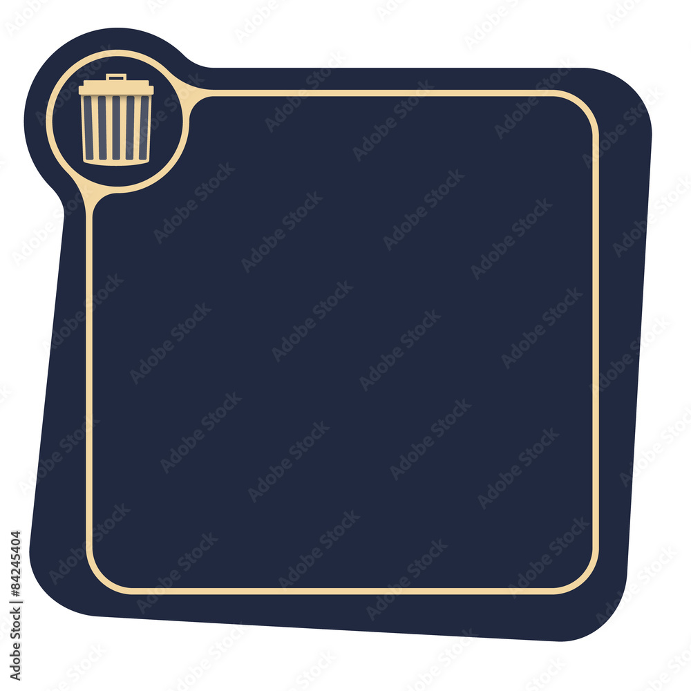 Poster flat frame for your text and trashcan
